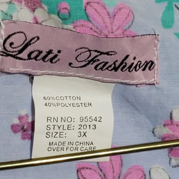 VTG Lati Fashion 3X Floral house coat moomoo Embroidered grannycore pockets - Picture 5 of 10